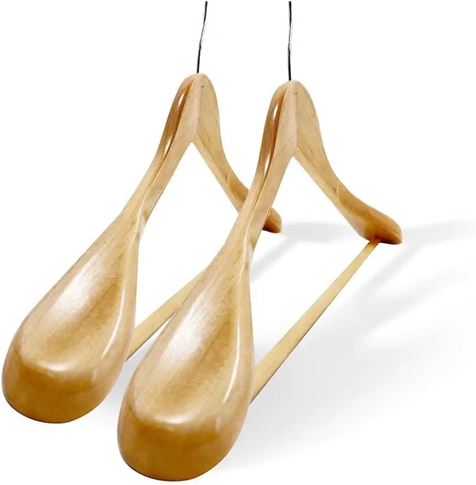 Kit 5 Cabides de Madeira Luxo para Terno e Casaco - Alta Resistência e Elegância