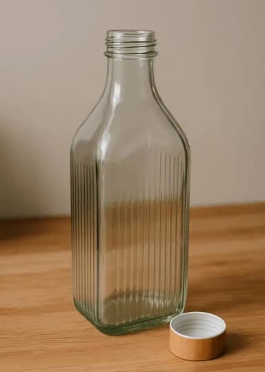 Garrafa de Vidro 1L – Sustentável e Prática no Dia a Dia (ondas)