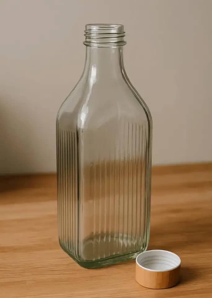 Garrafa de Vidro 1L – Sustentável e Prática no Dia a Dia (ondas)