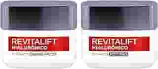 Kit Creme Facial Anti-idade L'Oréal Paris Revitalift Hialurônico Noturno + Diurno FPS 20, 49g