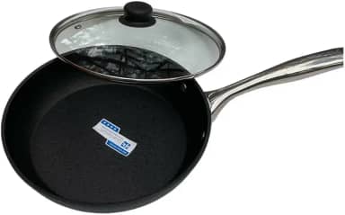 Frigideira Indução Titanio 24 cm Forno Fogão com tampa vidro