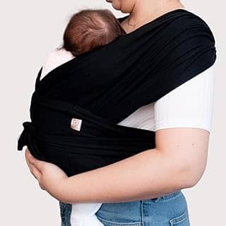 Wrap Sling de Bebê Carregador Canguru de Vestir Little Beni (PRETO, P)