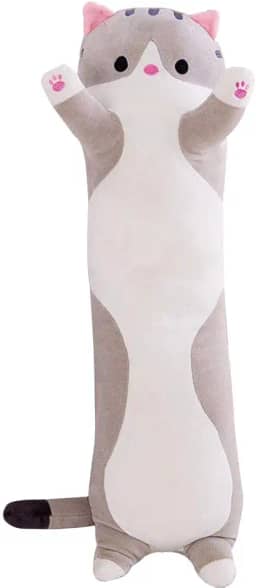 VELIHOME Adorável boneca de gato de pelúcia, linda boneca de gato de pelúcia macia almofada de gatinho brinquedo almofada de dormir presente para crianças namoradas