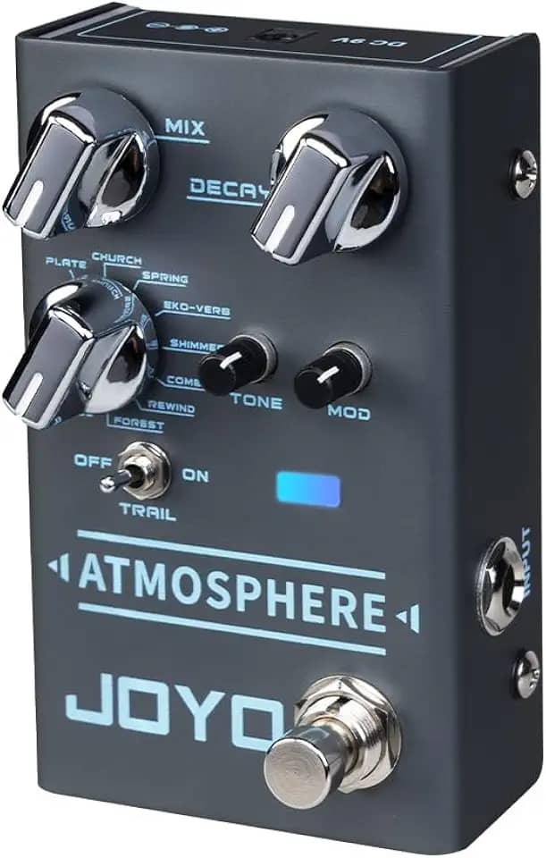 JOYO Reverb Pedal 9 Digital Reverb Types with Modulation and Trail Function for Electric Guitar Effect (Atmosphere R-14)