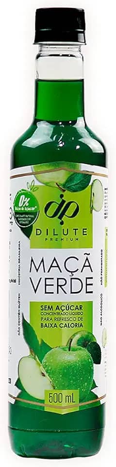 Dilute Xarope Maçã Verde S/ Açúcar Sabor Maçã Verde 500 Ml