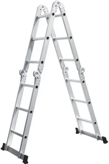 Escada de Alumínio Multifuncional 3x4 12 Degraus Prata