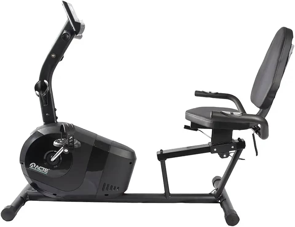 Acte, Bicicleta Ergométrica Horizontal Assento Ajustavel 8 Intensidades E26 - Preto