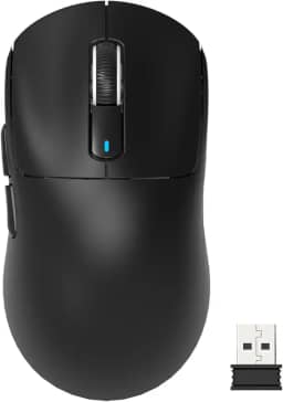 ATTACK SHARK X3 Mouse Gamer Sem Fio Ultraligeiro com Conexão Tri-Modo (2.4G/USB-C/Bluetooth), 26K DPI, Sensor Óptico PAW3395, Kailh GM8.0 Switch, 5 Botões Programáveis para PC/Win/Mac-Preto