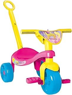 Triciclo Infantil Tchuco com Haste Removível, Assento Anatômico e Chave Divertida, Para Crianças a Partir de 2 Anos (Princesa)