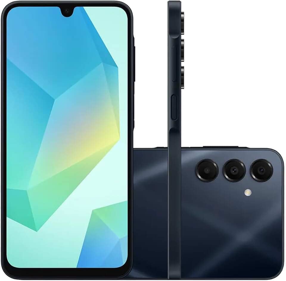 Samsung Celular Galaxy A16 5G, 128GB + 4GB RAM, Câmera de até 50MP, Tela 6.7", NFC, IP54, Bateria 5000 mAh (Azul Escuro)