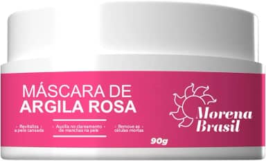 Máscara Facial Com Argila Rosa Reduz A Acne | Morena Brasil | diminui a oleosidade Reduz a acne e marcas de cicatriz Perfeito para peles sensíveis