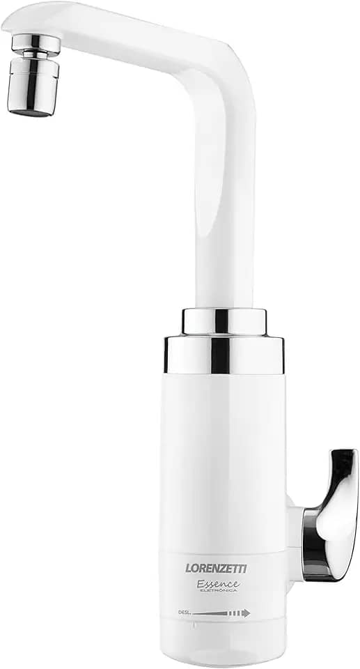 Torneira Elétrica Essence Parede Eletrônica Branco/Cromado 5500W 220V~ Lorenzetti