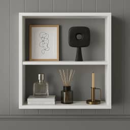 ESTANTE NICHO 50X50CM CUBO BRANCO FUNCIONAL E ELEGANTE PARA ORGANIZAR E DECORAR SEU ESPAÇO ARMARIO FOTOS QUADROS