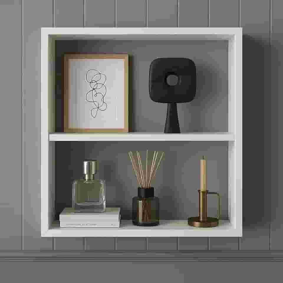 ESTANTE NICHO 50X50CM CUBO BRANCO FUNCIONAL E ELEGANTE PARA ORGANIZAR E DECORAR SEU ESPAÇO ARMARIO FOTOS QUADROS