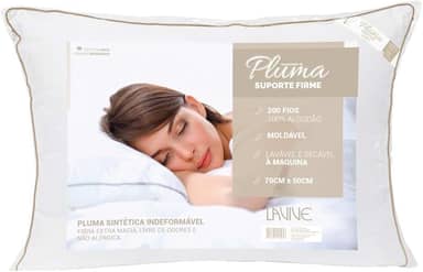 Travesseiro De Pluma de Ganso Sintética Suporte Firme 50cm x70cm - Lavive