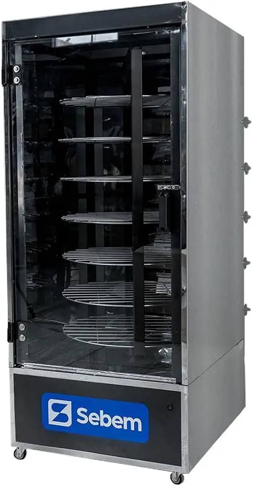 Assador Máquina de Assar Frango e Carnes Frangueira a Gás Giratório 120kg 48 Frangos Sebem