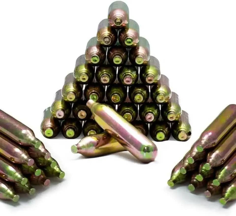 AVB CO2 Descartável, 50 Unidades, 12g Cada Cilindro, para Airsoft e Paintball