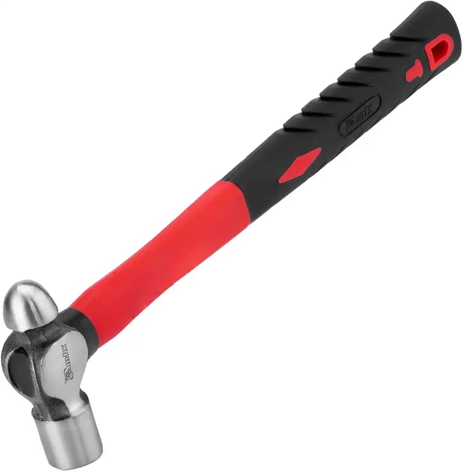 MTX Martelo Bola 400 G Cabo De Fibra Cabeça Forjada E Temperada Aço Especial Alta Resistência Precisão Para Metalurgia Mecânica E Trabalhos Profissionais