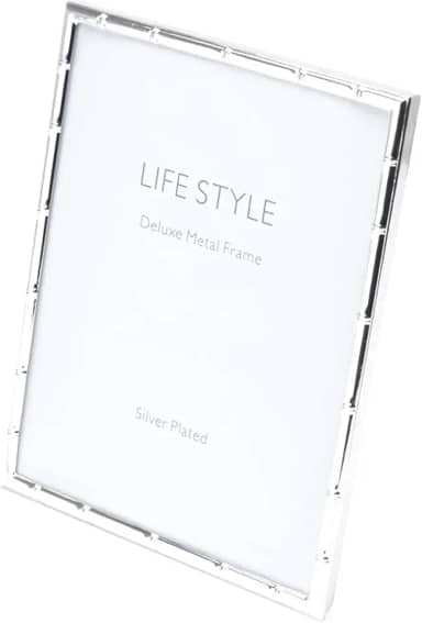 WOLFF Porta-Retrato de Aço Bambu Prata 20cm x 25cm - Enxoval - Casamento - Decoração - Álbum de Fotos - Enfeites - Moldura Elegante Para Mesa e Parede