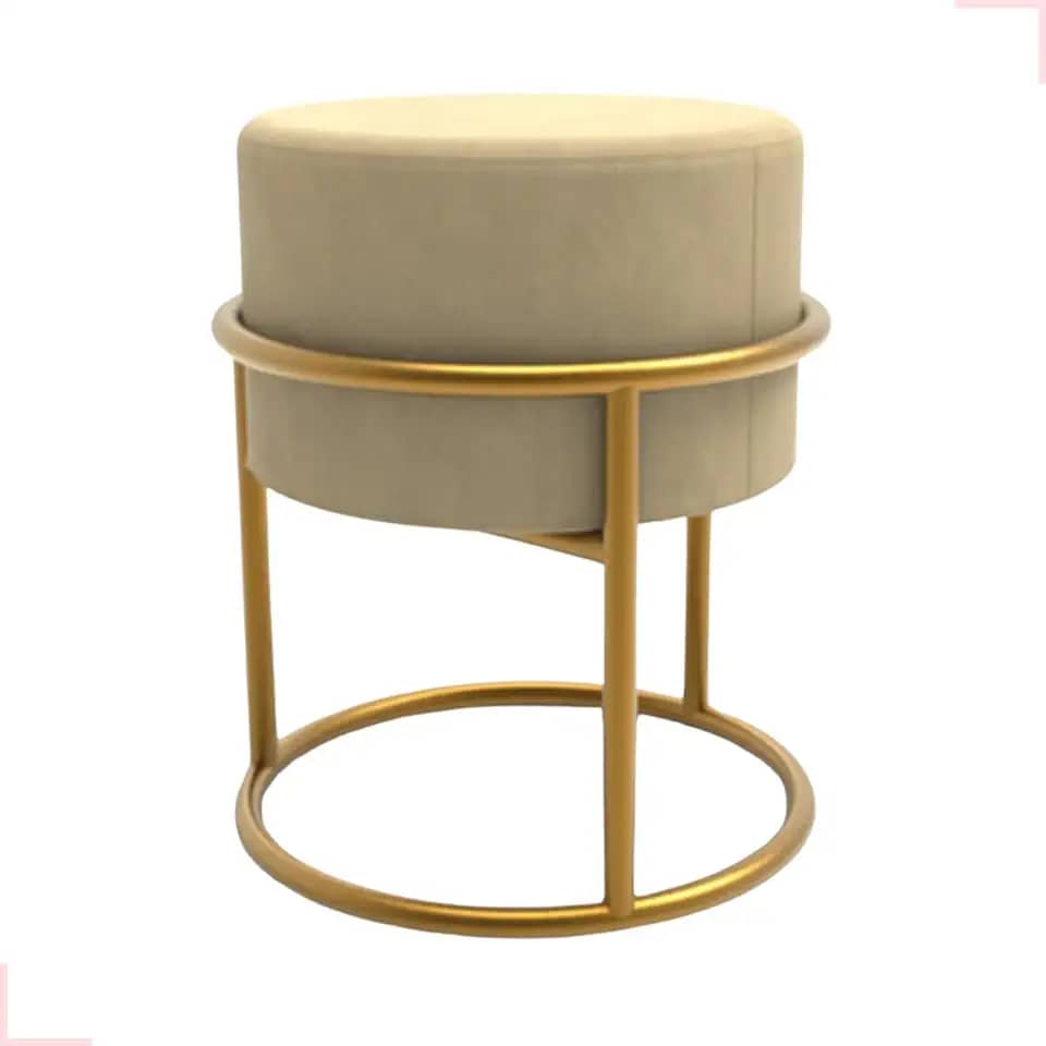Puff Banqueta Redondo Provador Boutique Camarim Conforto (Bege)