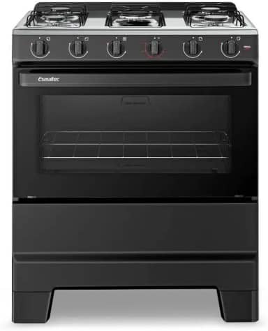 Fogão de Piso 5 Bocas Esmaltec F5ISP Ideal Pop | Mesa em Aço Inox, Acendimento Manual, Preto