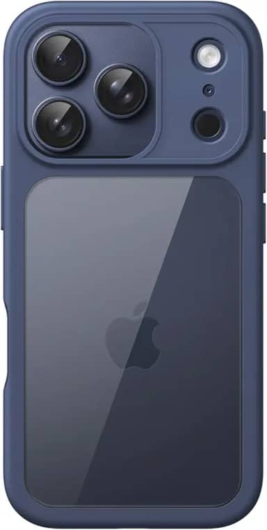 JETech Capa para iPhone 17 Pro Max 6,9 Polegadas, Case Protetora de Telefone à Prova de Choque, Estrutura de TPU Fosco de Cor Sólida, Parte Traseira Transparente Anti-Riscos (Azul Escuro)