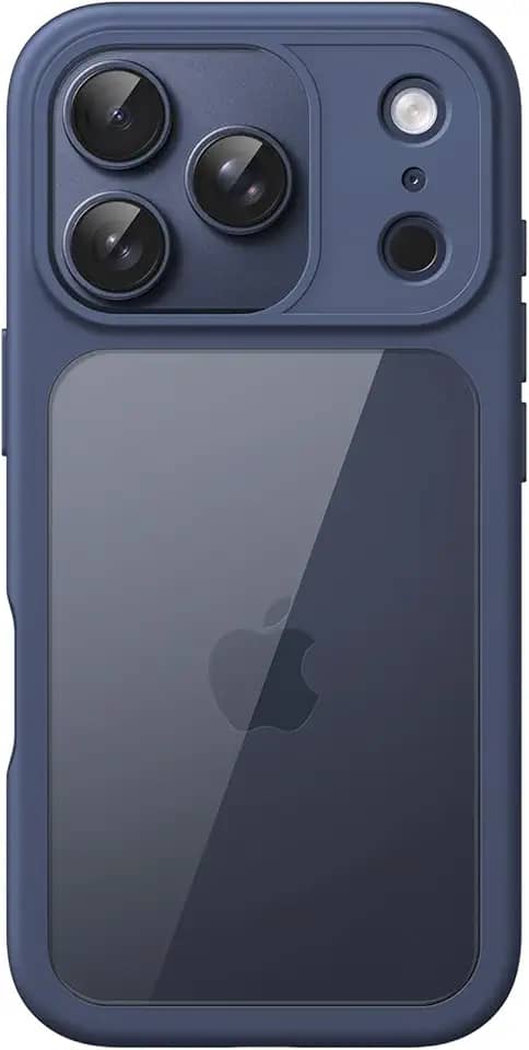 JETech Capa para iPhone 17 Pro Max 6,9 Polegadas, Case Protetora de Telefone à Prova de Choque, Estrutura de TPU Fosco de Cor Sólida, Parte Traseira Transparente Anti-Riscos (Azul Escuro)