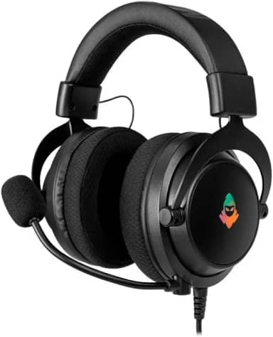 Headset Gamer Mancer Aura | Iluminação Rainbow | Drivers 50mm | Microfone Removível | Conexão USB e P2 3,5mm | Preto | MCR-AUR-RGB01