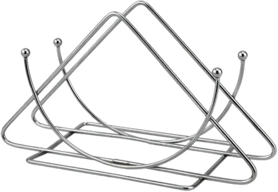 Suporte E Porta Guardanapos Inox Para Papel Para Mesa E Bancada De Cozinha Resistente Durável E Elegante Formato Triangular Funcional Prático (Triangular)
