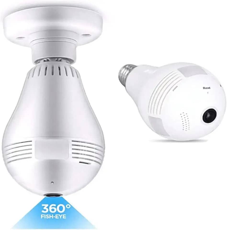 Câmera Ip Segurança Lampada 360° Panorâmica Espia Wifi V380 (Branco)