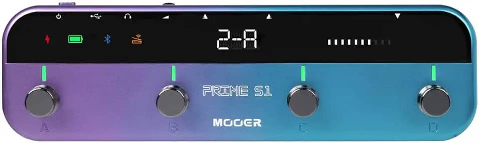 MOOER Processador Multiefeitos Prime S1, Pedais De Guitarra Elétrica Estéreo Com Controlador De Pedal Sem Fio 2 Em 1 126 Sintonizador De Efeitos De Guitarra 10 Metrônomo 40 Bateria Eletrônica 80S Loop