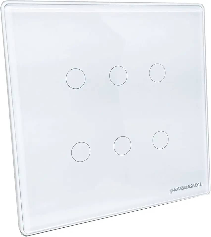 NovaDigital Interruptor Inteligente 4x4 Wi-Fi 6 botões Touch Screen Alexa Google Home Tuya Smart Life