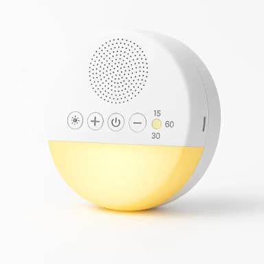 Máquina de Som Ruido Branco White Noise Sleep Machine Aparelho de Som Ruído Branco com 20 Sons Calmantes, Luz Noturna e Timer – Acalma Bebês, Melhora o Sono de Crianças e Adultos