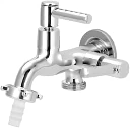 Torneira Tanque/maquina 2 Saídas Alavanca Metal Cromado 1/4v
