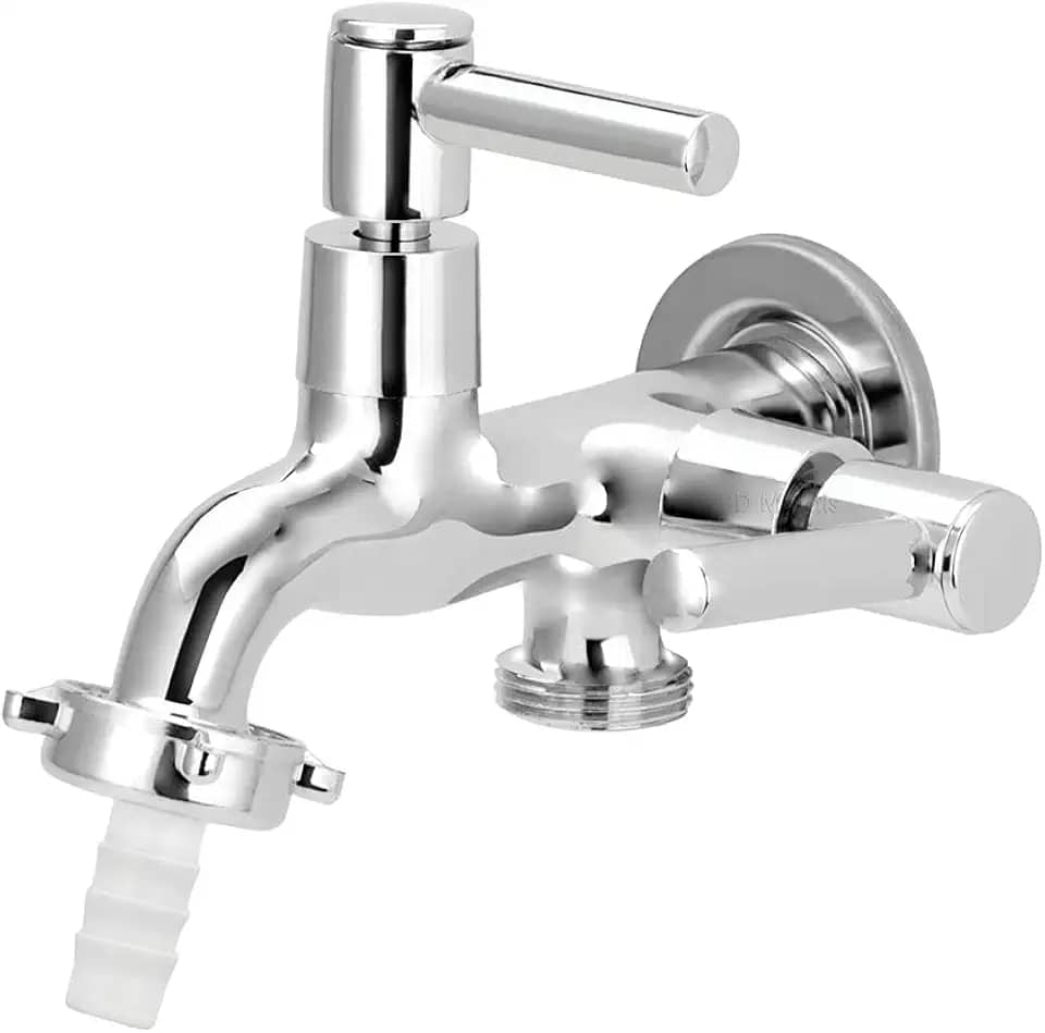Torneira Tanque/maquina 2 Saídas Alavanca Metal Cromado 1/4v