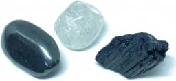 Kit Pedras Escudo Proteção Energética | Pedras Naturais | Hematita, Turmalina Negra e Cristal | Kit Mini Cristais para Proteção, Purificação e Equilíbrio dos Chakras | Energia Positiva e Bem-Estar