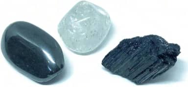 Kit Pedras Escudo Proteção Energética | Pedras Naturais | Hematita, Turmalina Negra e Cristal | Kit Mini Cristais para Proteção, Purificação e Equilíbrio dos Chakras | Energia Positiva e Bem-Estar