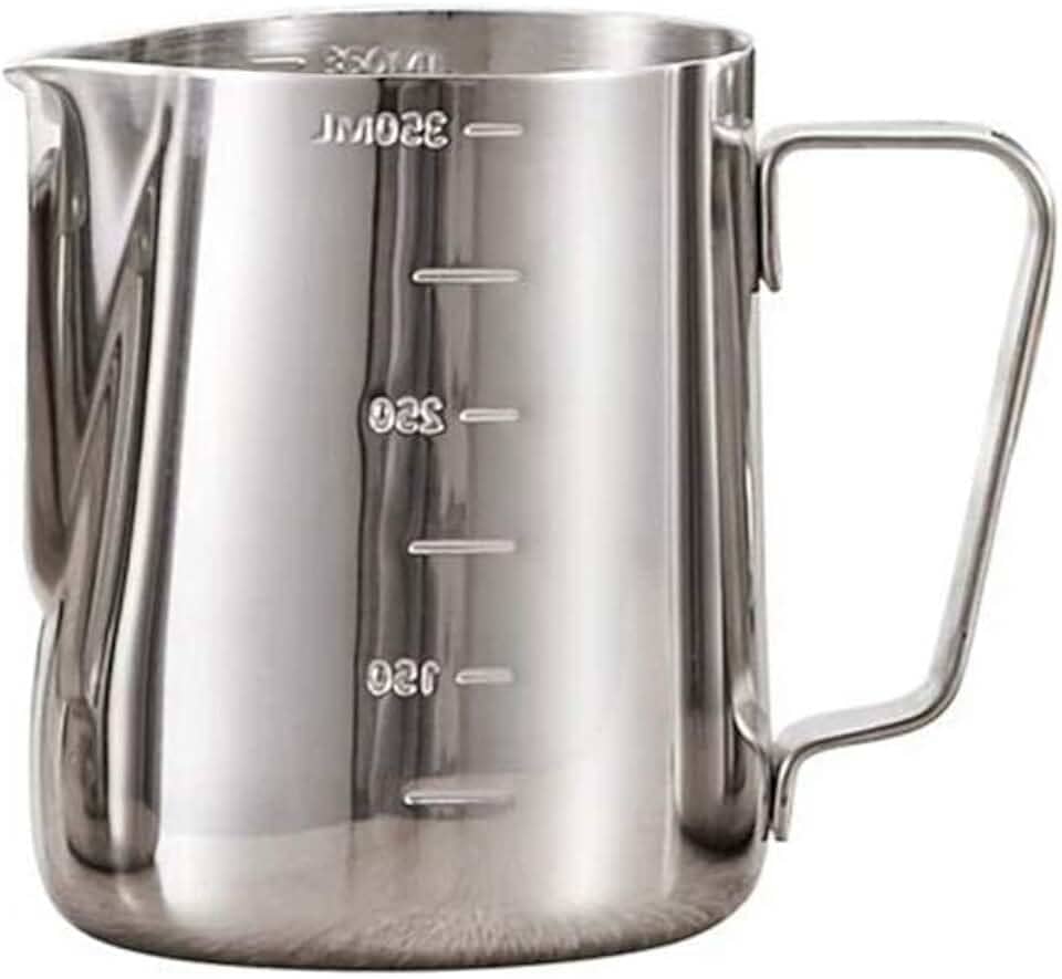 Jarra de Leite Yardwe 350 ml Prata Espumador de Leite Aço Inoxidável Barista