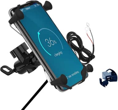 Suporte de Celular para Moto com Carregador USB Resistente, Impermeável, Antivibração, Rotação 360°, Designer Ergonômico, Compatível com Celulares Android e iOS - Premium