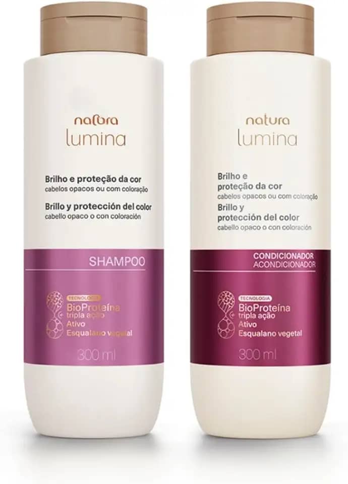 Lumina Shampoo e Condicionador Brilho e Proteção da Cor, 300ml, para Cabelos Opacos ou com Coloração