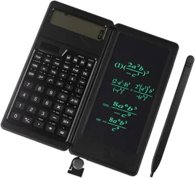 Calculadora Científica com Lousa Digital Bloco de Notas 240 Funções Preta 12 Dígitos Visor Duplo Tablet para Escrever Premium Engenharia - Acompanha Caneta