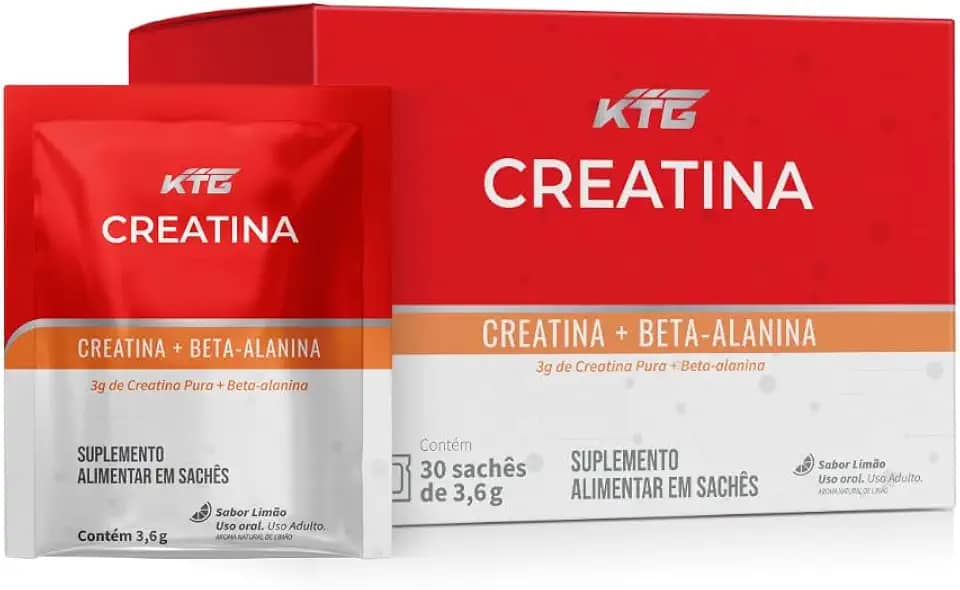 Katiguá, Creatina pura + Beta Alanina, Sabor Limão, 30 Sachês, 3,6 Gramas