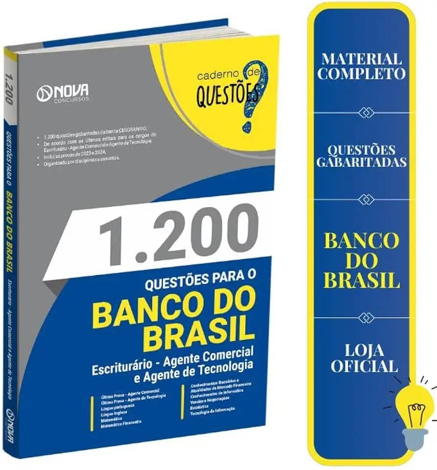 Livro 1.200 Questões Gabaritadas para o Banco do Brasil - Escriturário - Agente Comercial e Agente de Tecnologia