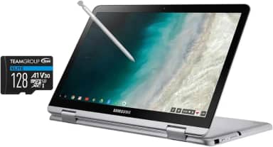 Laptop Samsung Chromebook Plus V2 31.0 cm FHD 2 em 1 Touch (Intel Celeron 3965Y 2 núcleos, 4 GB de RAM, 192 GB de armazenamento (SSD de 64 GB + cartão micro SD de 128 GB), Intel UHD 615, WiFi, sistema