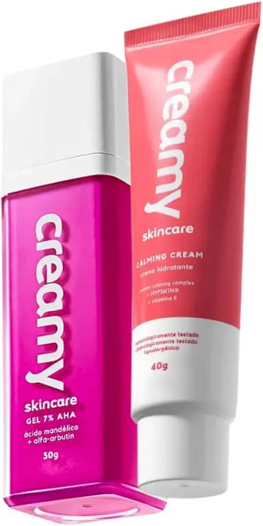 Kit Creamy Ácido Mandélico Gel Antiacne e Calming Cream Hidratante Facial (2 produtos)