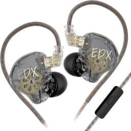Fone De Ouvido Edx Lite Dj Musical Retorno Palco In-ear Cor Cinza Com Microfone