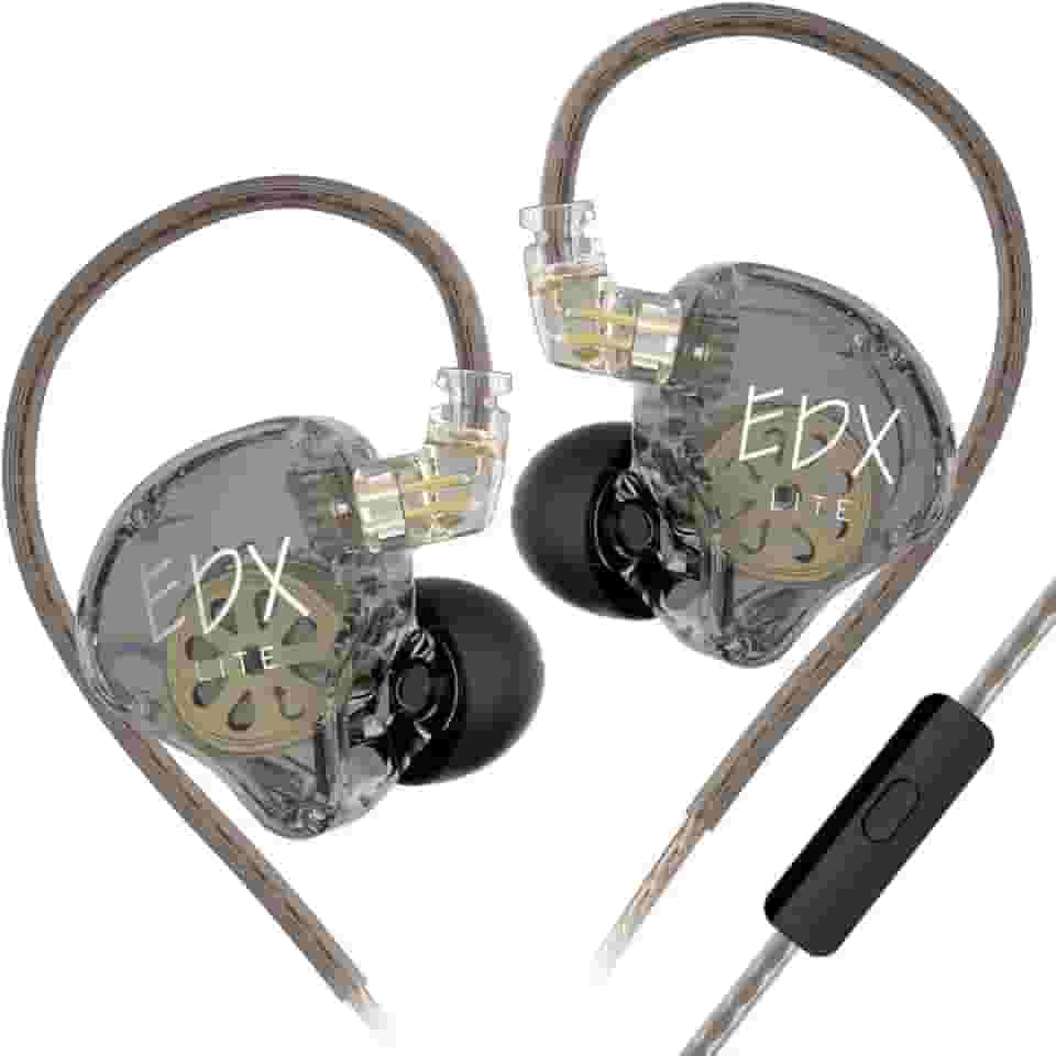 Fone De Ouvido Edx Lite Dj Musical Retorno Palco In-ear Cor Cinza Com Microfone