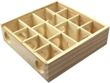 Labirinto de madeira para hamster com várias grades