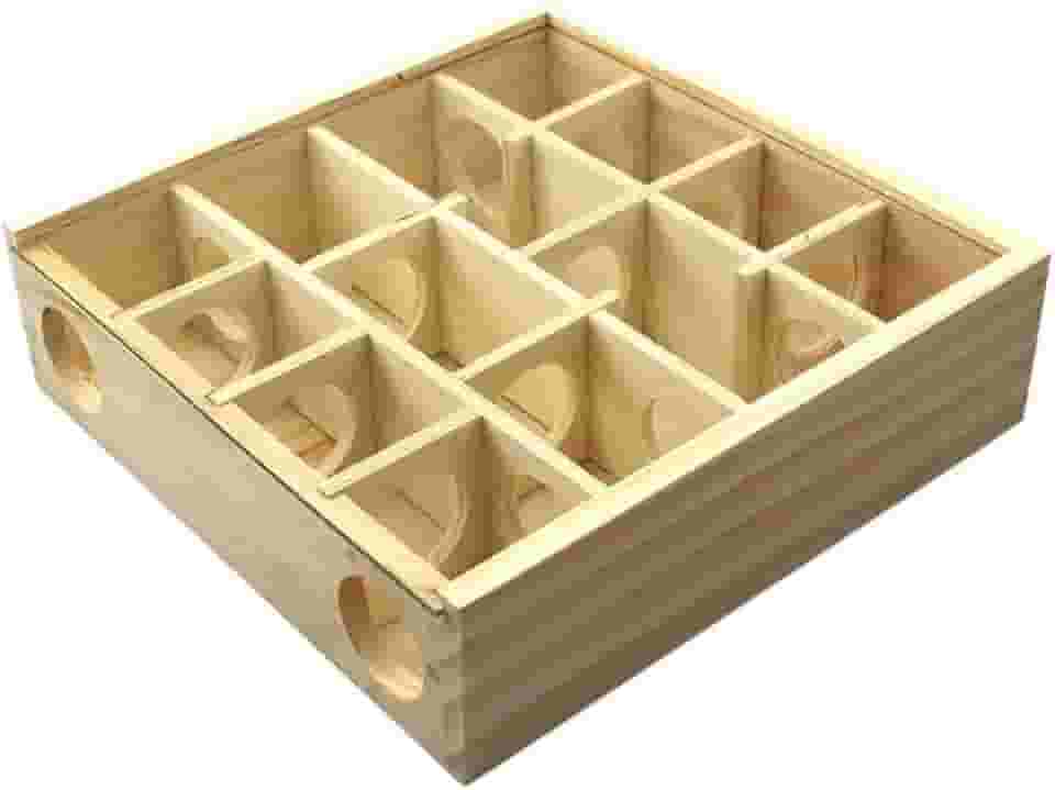 Labirinto de madeira para hamster com várias grades