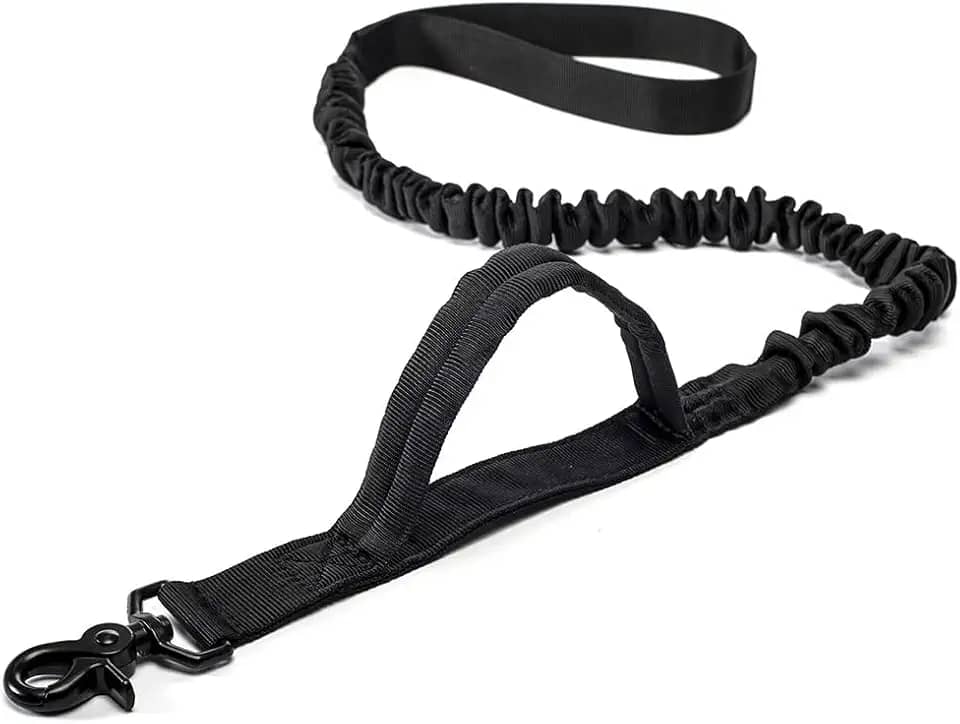 Guia Elástica para Cachorro MADOG Alça Longa e Curta PRETA